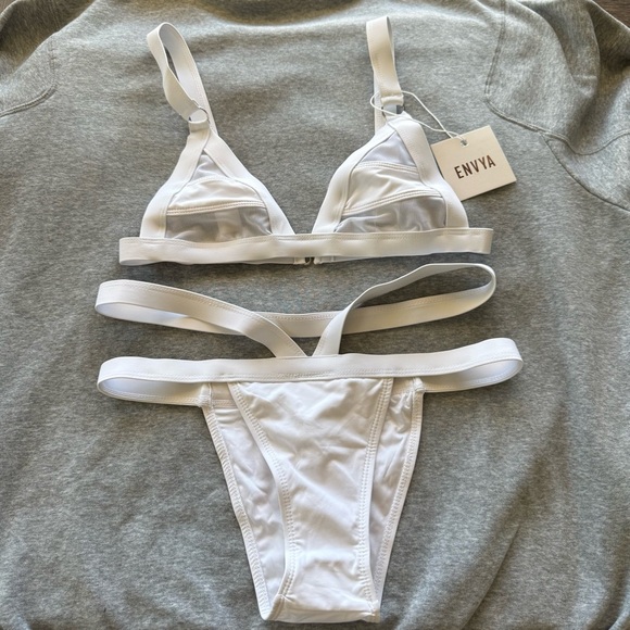 Envya 2 Piece White Strappy Bikini NWT Size Small - Picture 1 of 5